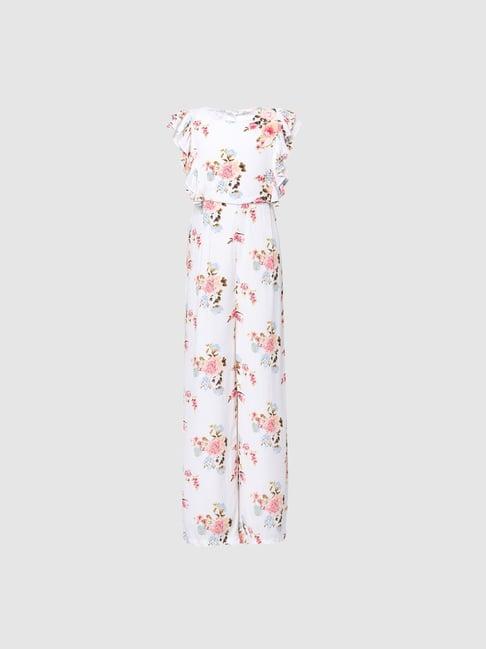 kids only white floral print jumpsuit