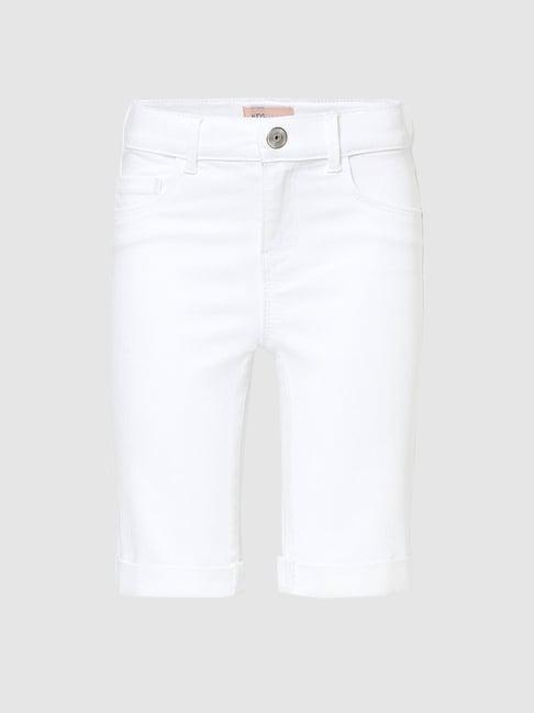 kids only white solid bermuda shorts