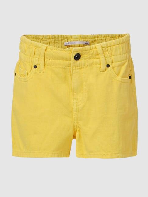 kids only yellow solid shorts