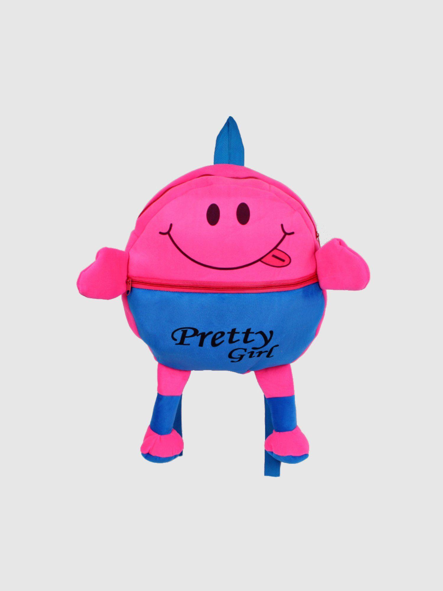 kids pink & blue emoji backpack