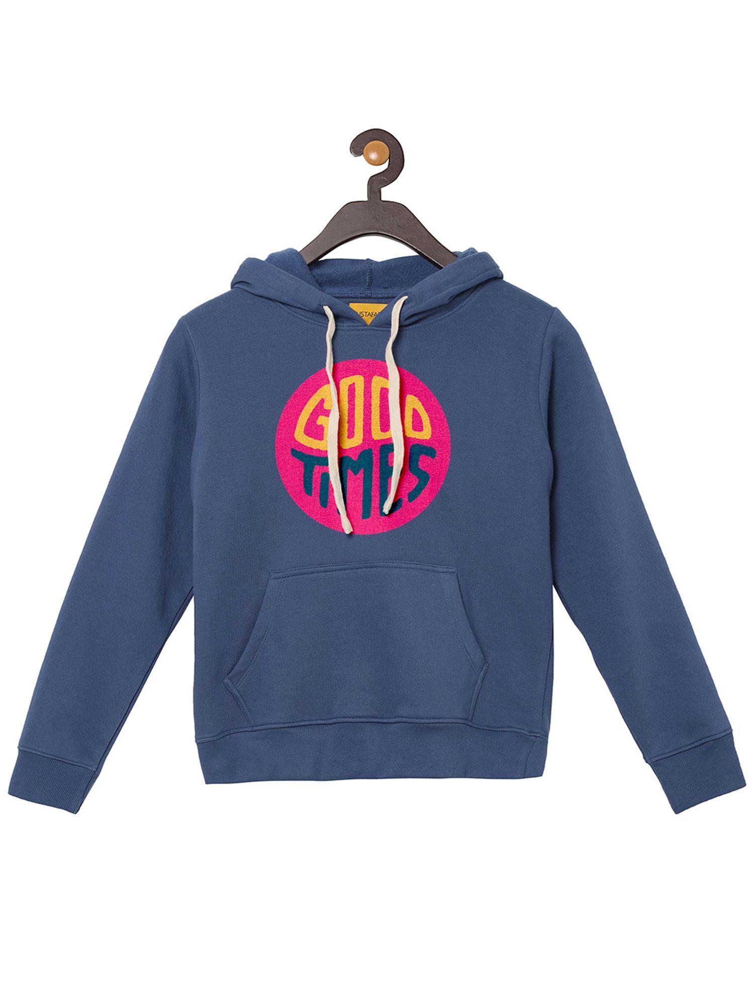 kids printed hooded sweatshirt