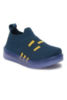 kids synthetic led slip-on sneakers - blue
