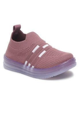 kids synthetic led slip-ons sneakers - purple