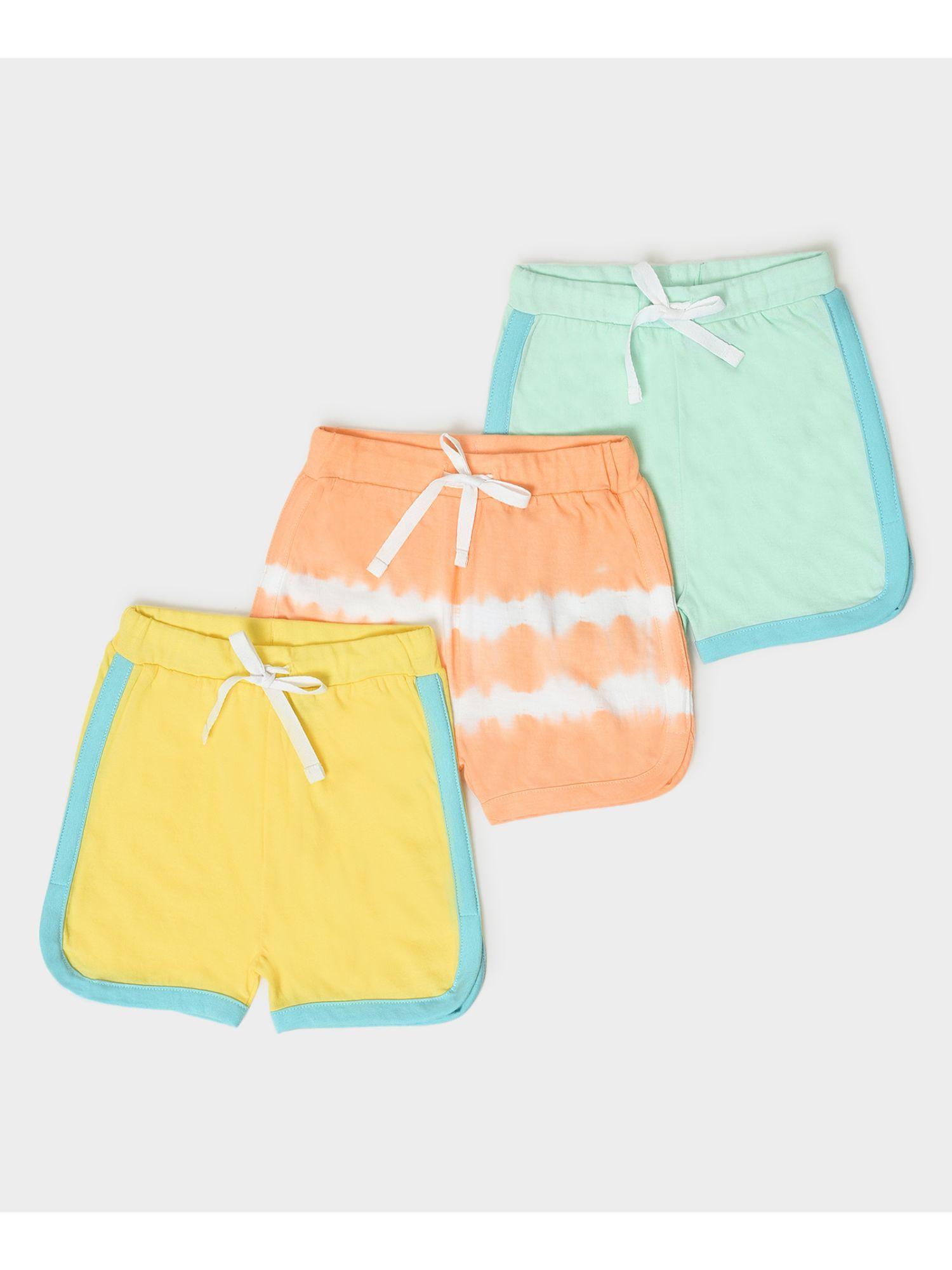 kids tie & dyed shorts (pack of 3)