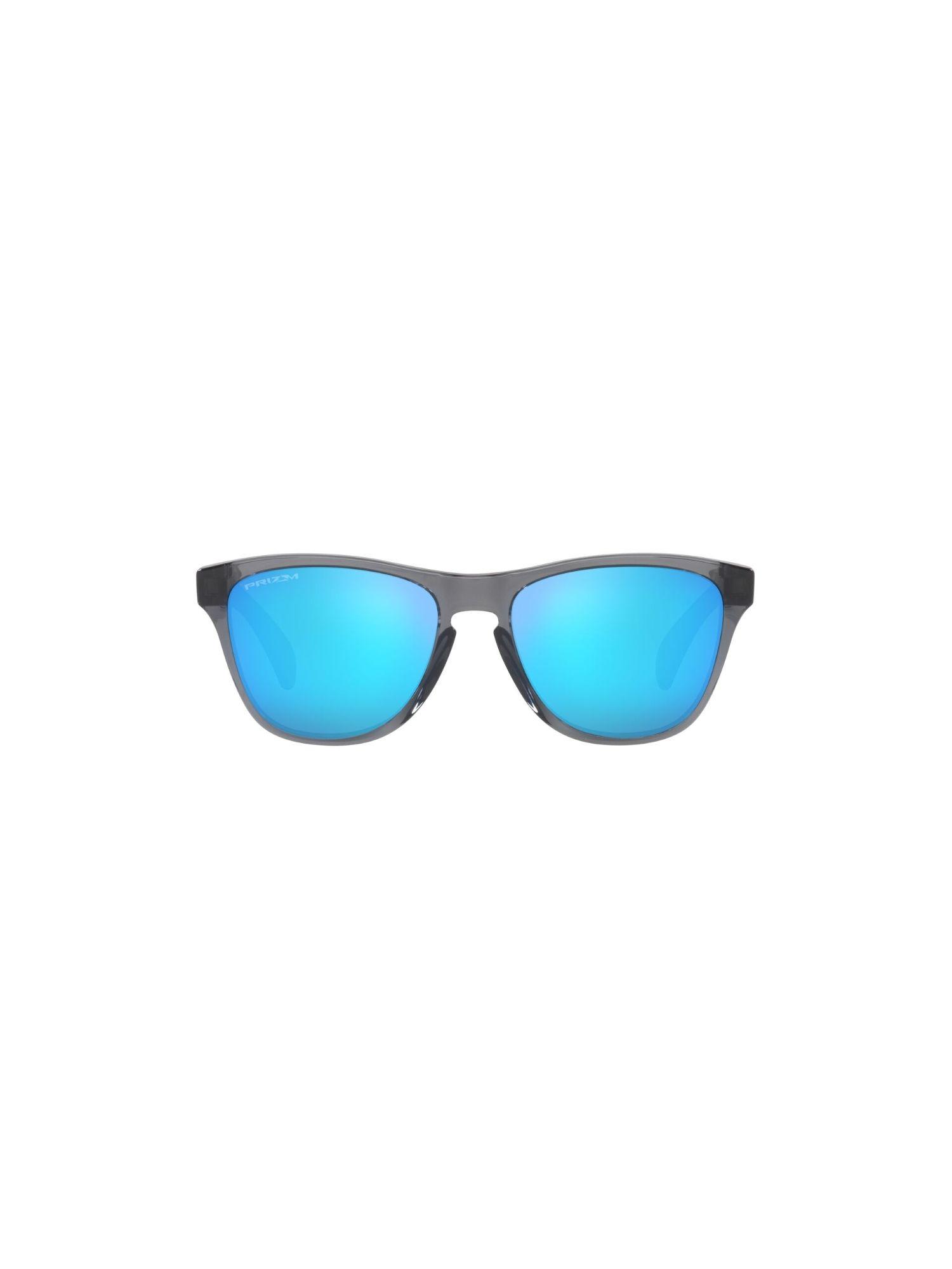 kids unisex solid mirror blue lens, grey frame, aviator sunglasses (0oj9009)