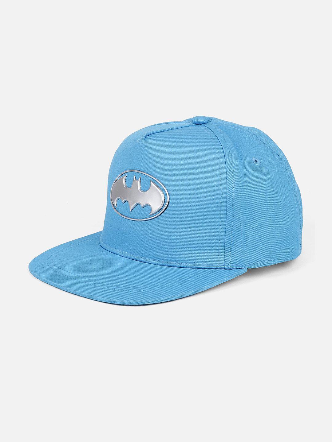 kids ville boys blue & silver-toned batman printed baseball cap
