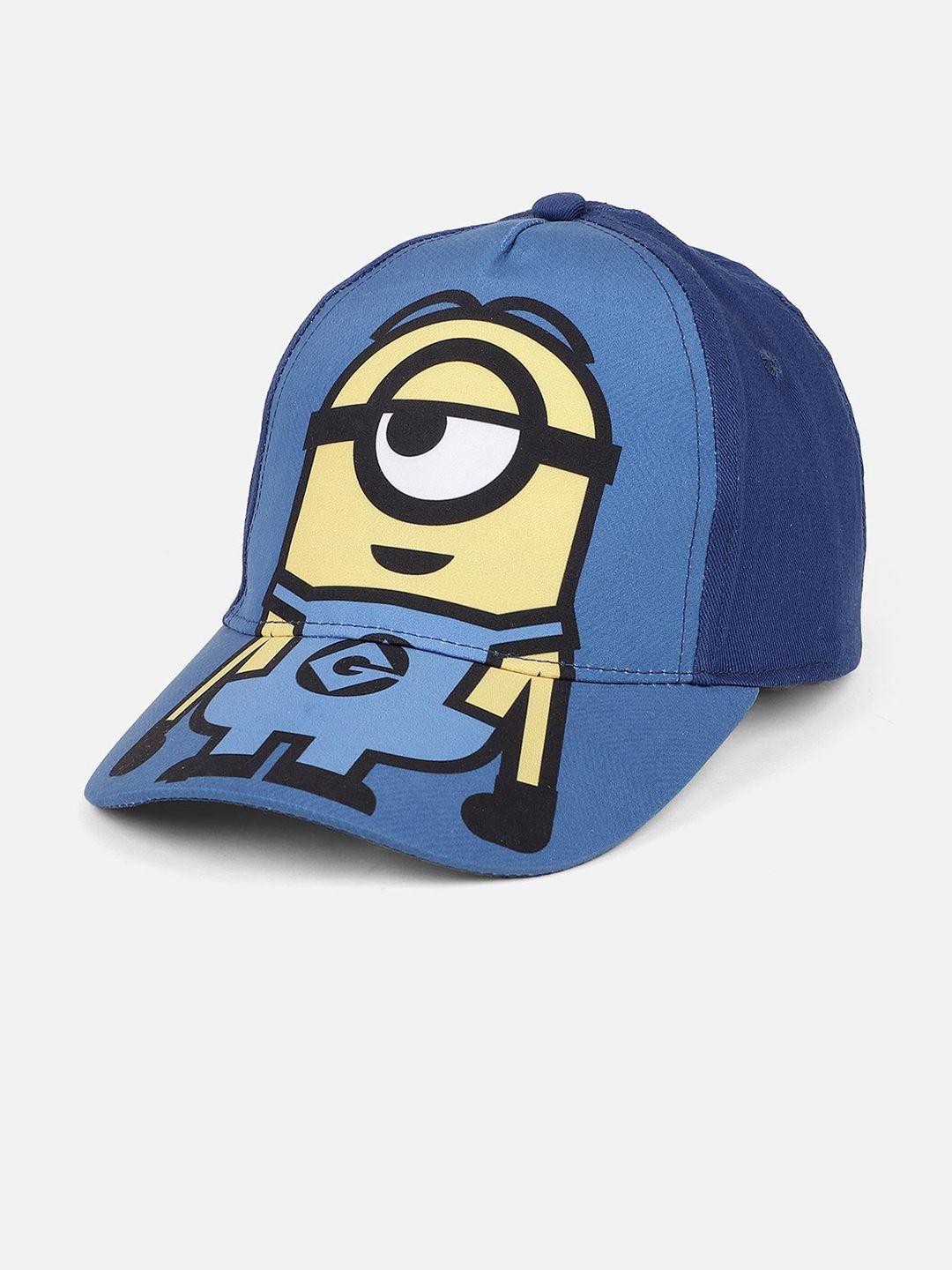 kids ville boys blue & yellow minions baseball cap