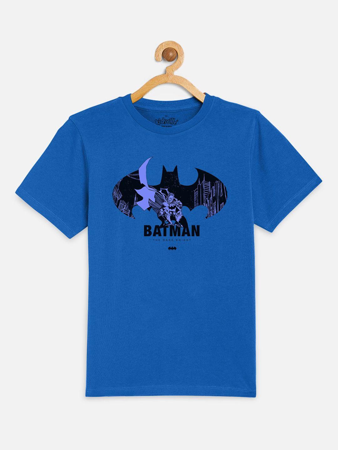 kids ville boys blue batman printed round neck t-shirt