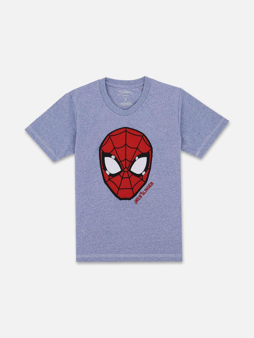 kids ville boys blue spiderman printed t-shirt