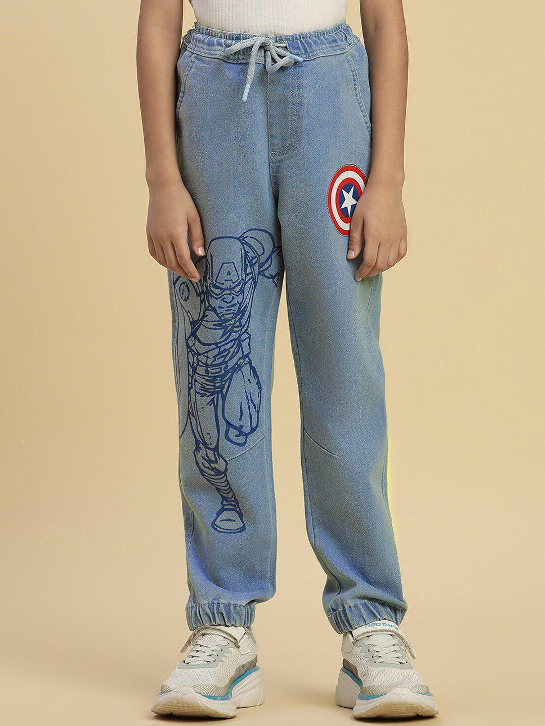 kids ville boys captain america printed cotton joggers