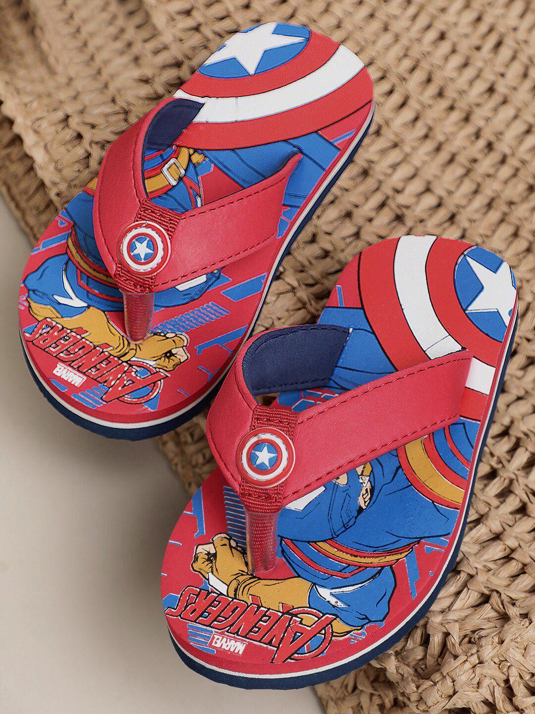 kids ville boys captain america printed flip flops