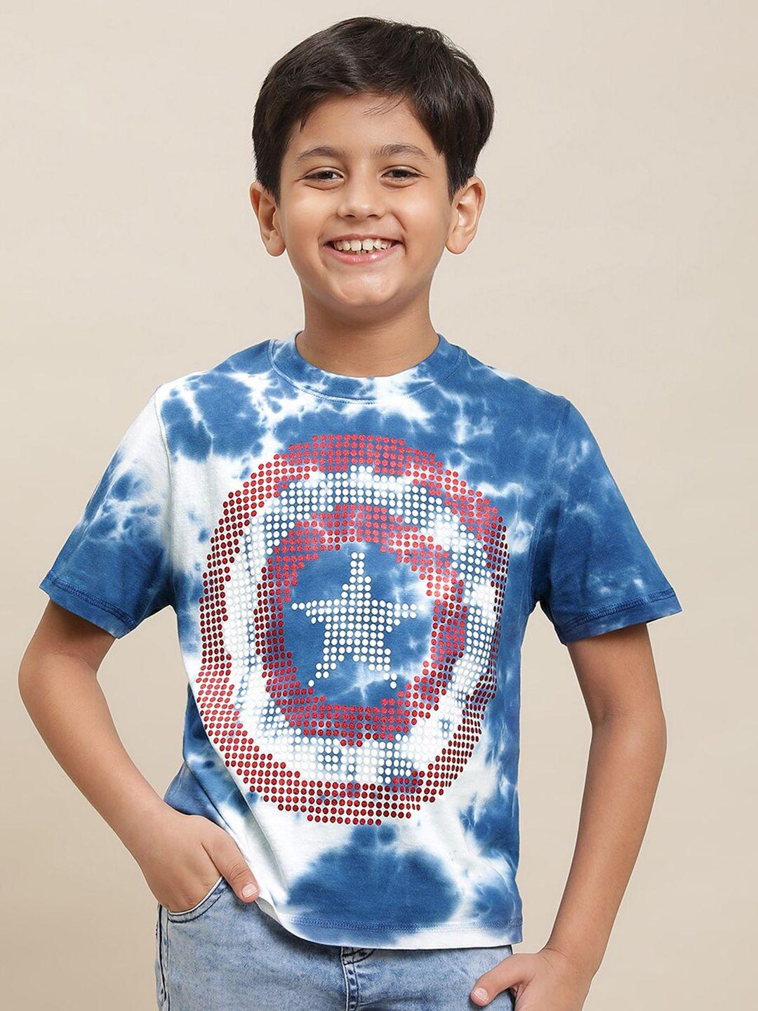 kids ville boys captain america printed pure cottontshirt