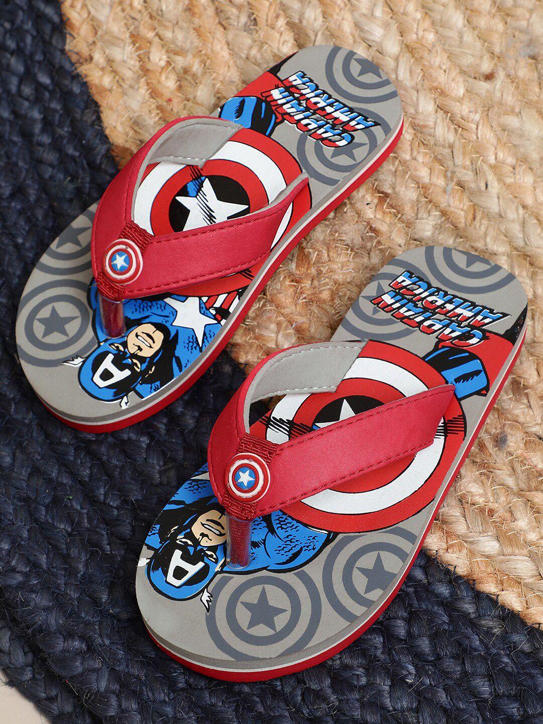 kids ville boys captain america printed soft cushion thong flip flops