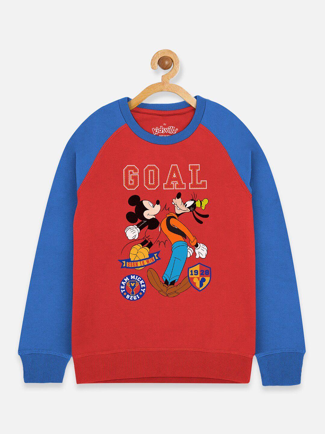 kids ville boys multicoloured mickey & friends printed sweatshirt