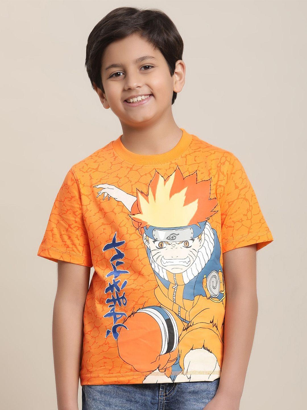 kids ville boys naruto printed pure cotton t-shirt