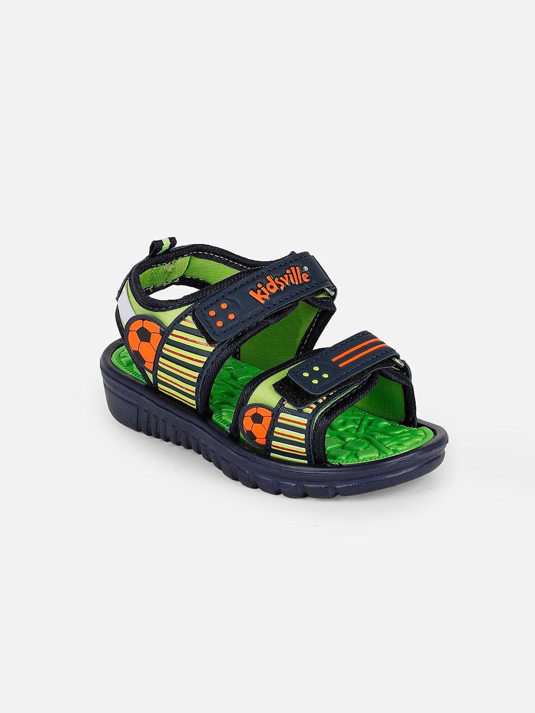 kids ville boys navy blue & green comfort sandals