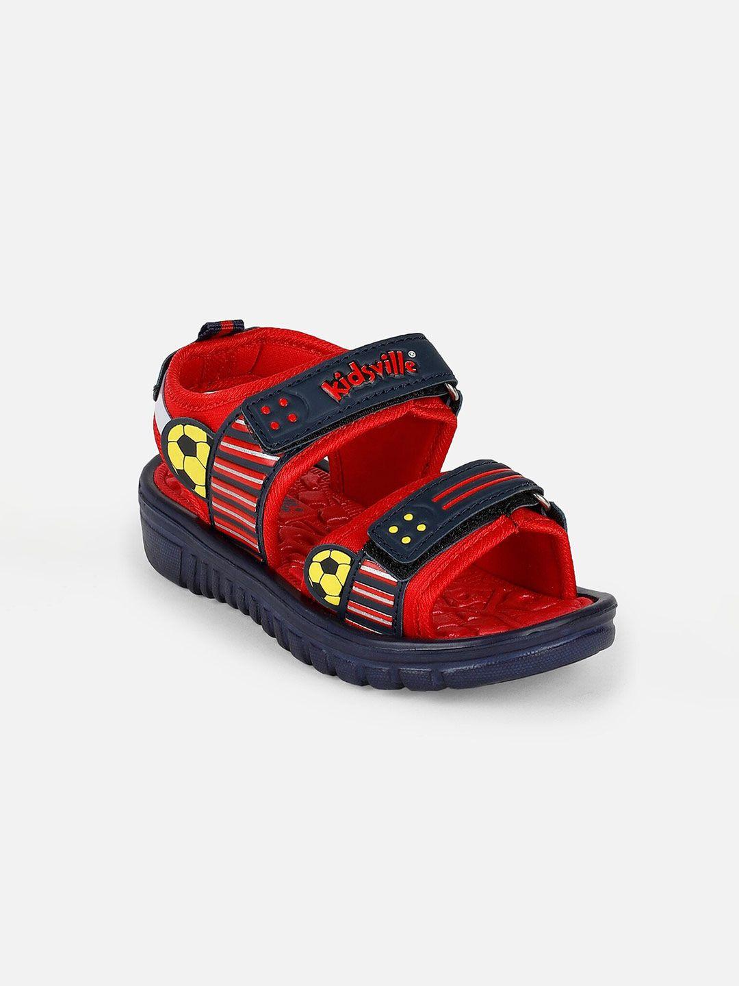 kids ville boys navy blue & red comfort sandals