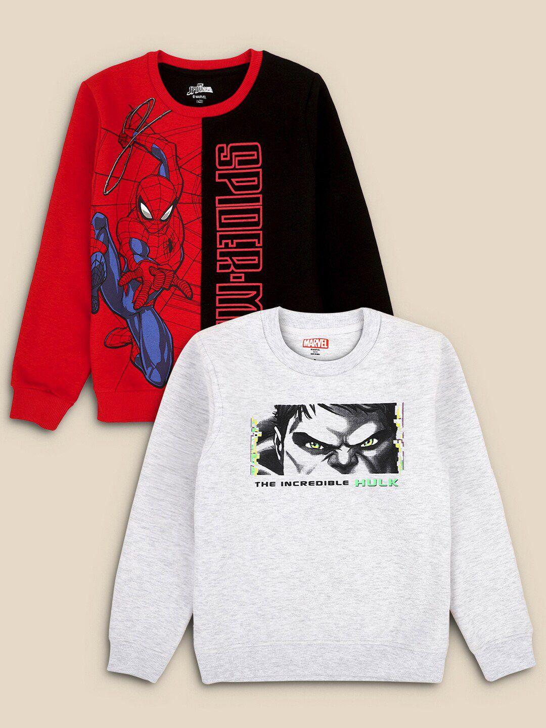 kids ville boys pack of 2 marvel comics printed sweatshirt