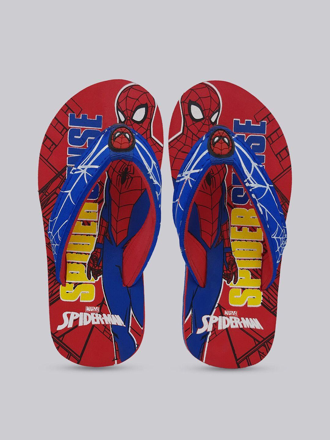 kids ville boys red spider-man printed flip flops