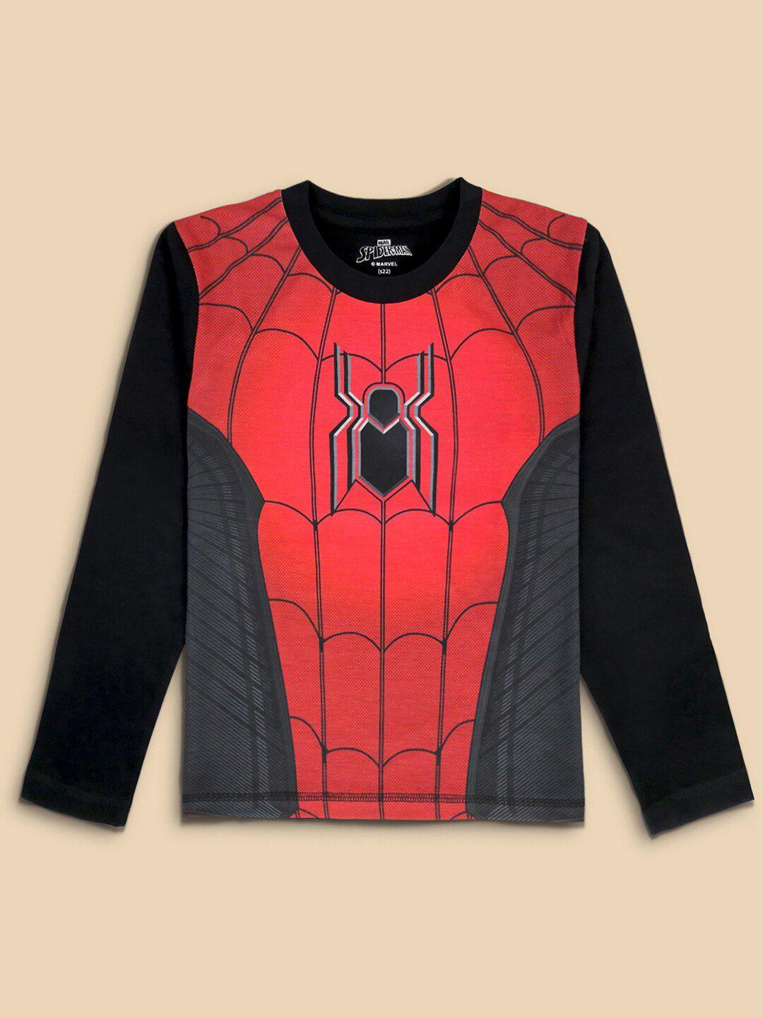 kids ville boys red spider-man printed t-shirt