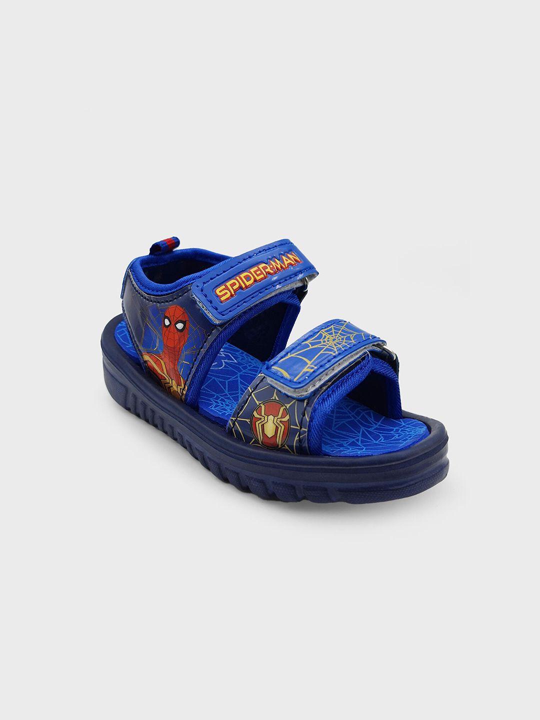 kids ville boys spiderman navy blue & yellow comfort sandals