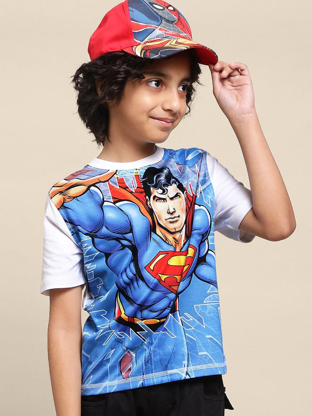 kids ville boys superman-printed cotton t-shirt