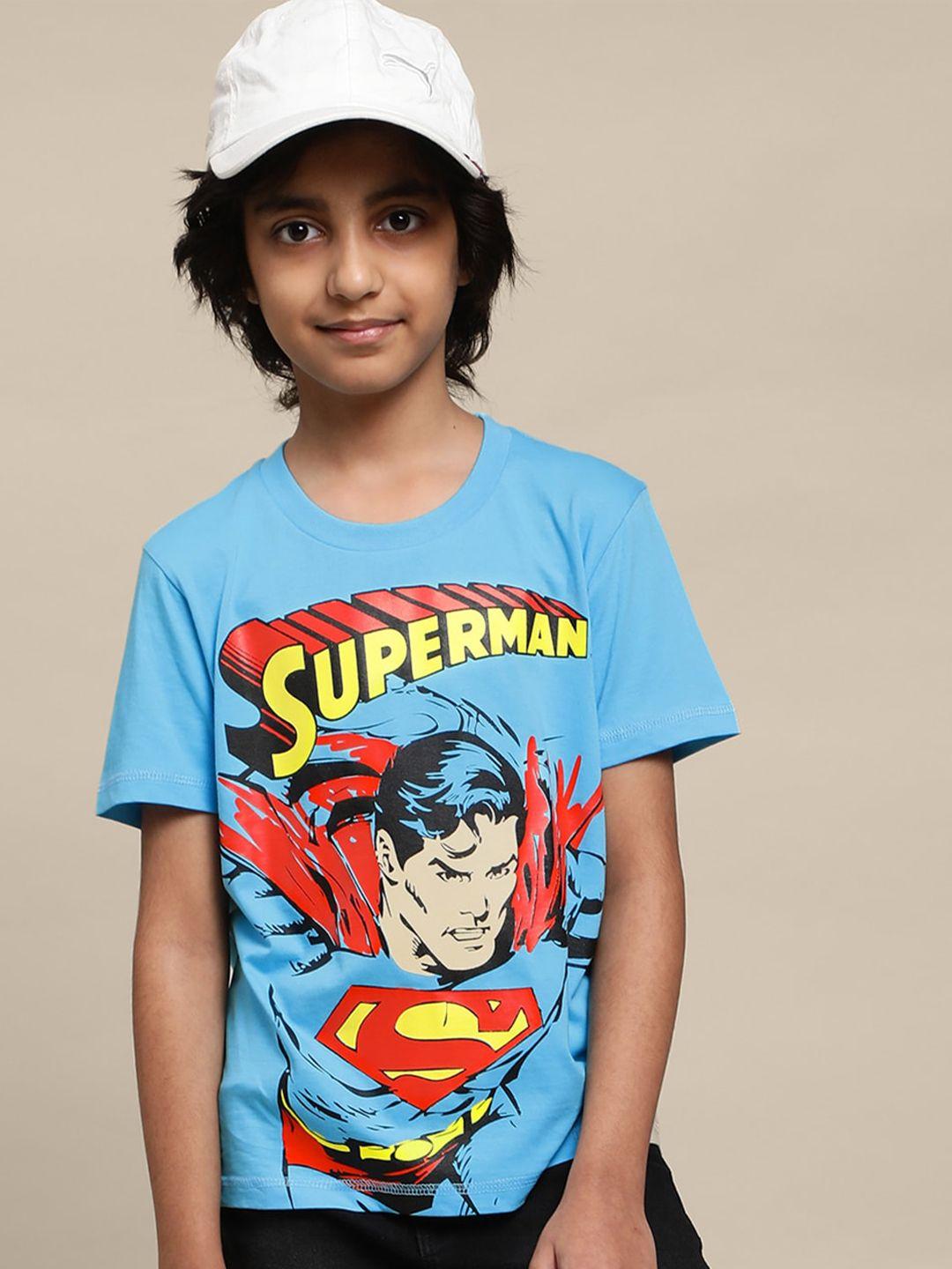 kids ville boys superman-printed cotton t-shirt