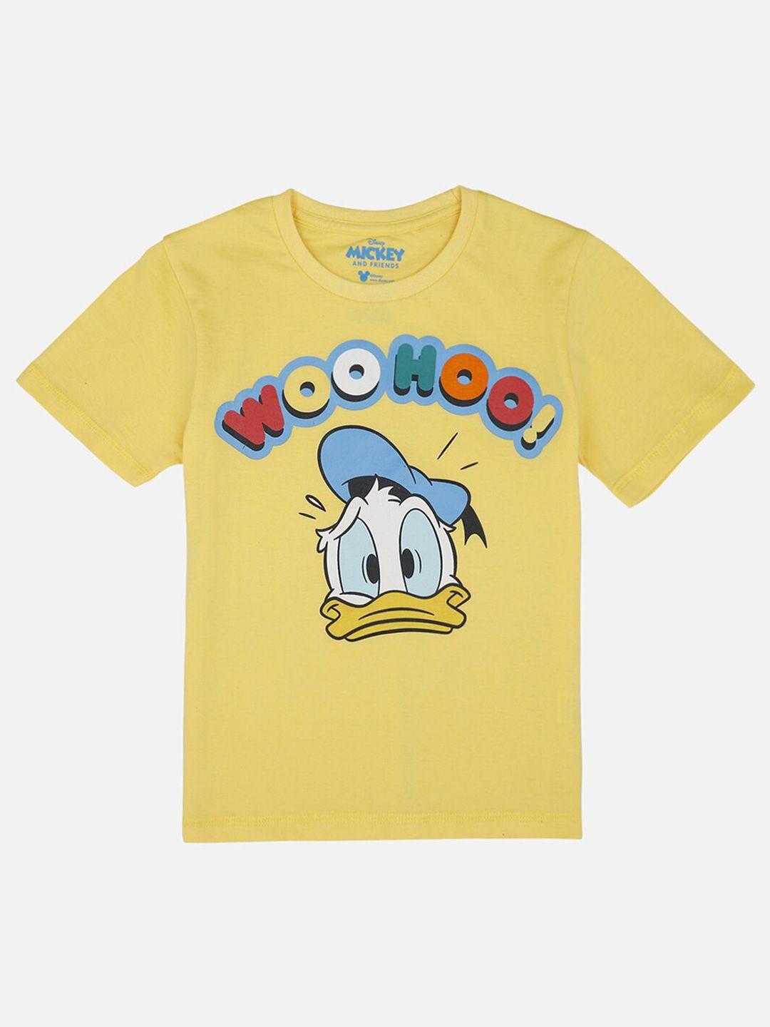 kids ville boys yellow  donald duck print t-shirt