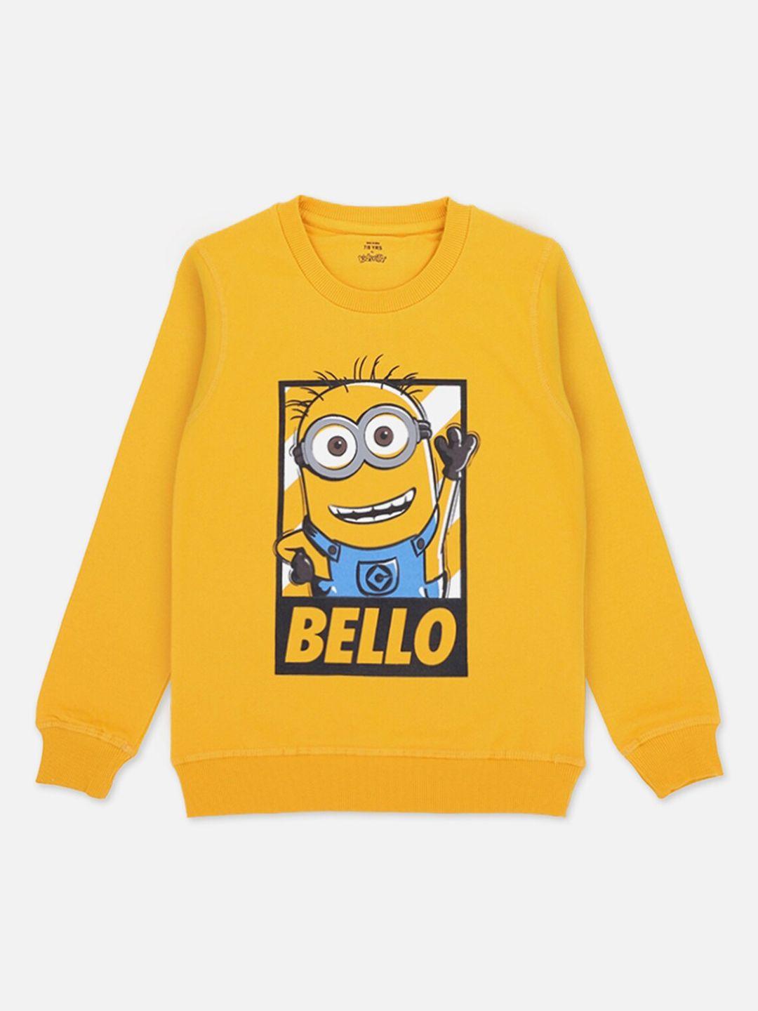 kids ville boys yellow minions printed sweatshirt