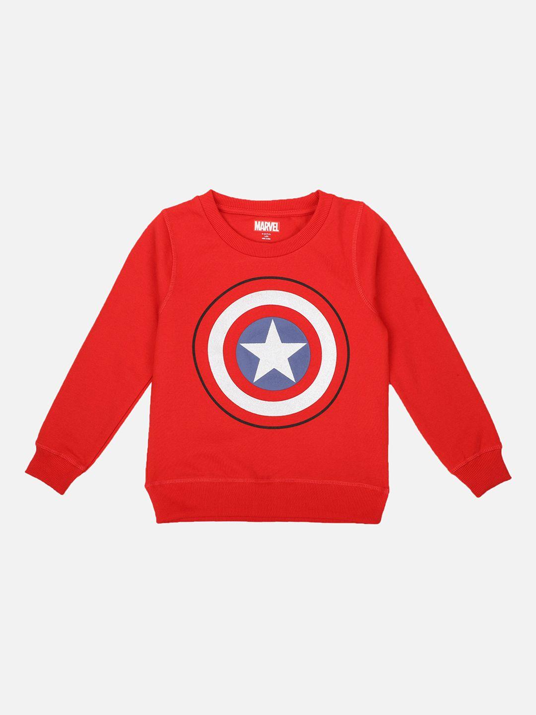 kids ville captain america featured red sweatshirt for boys
