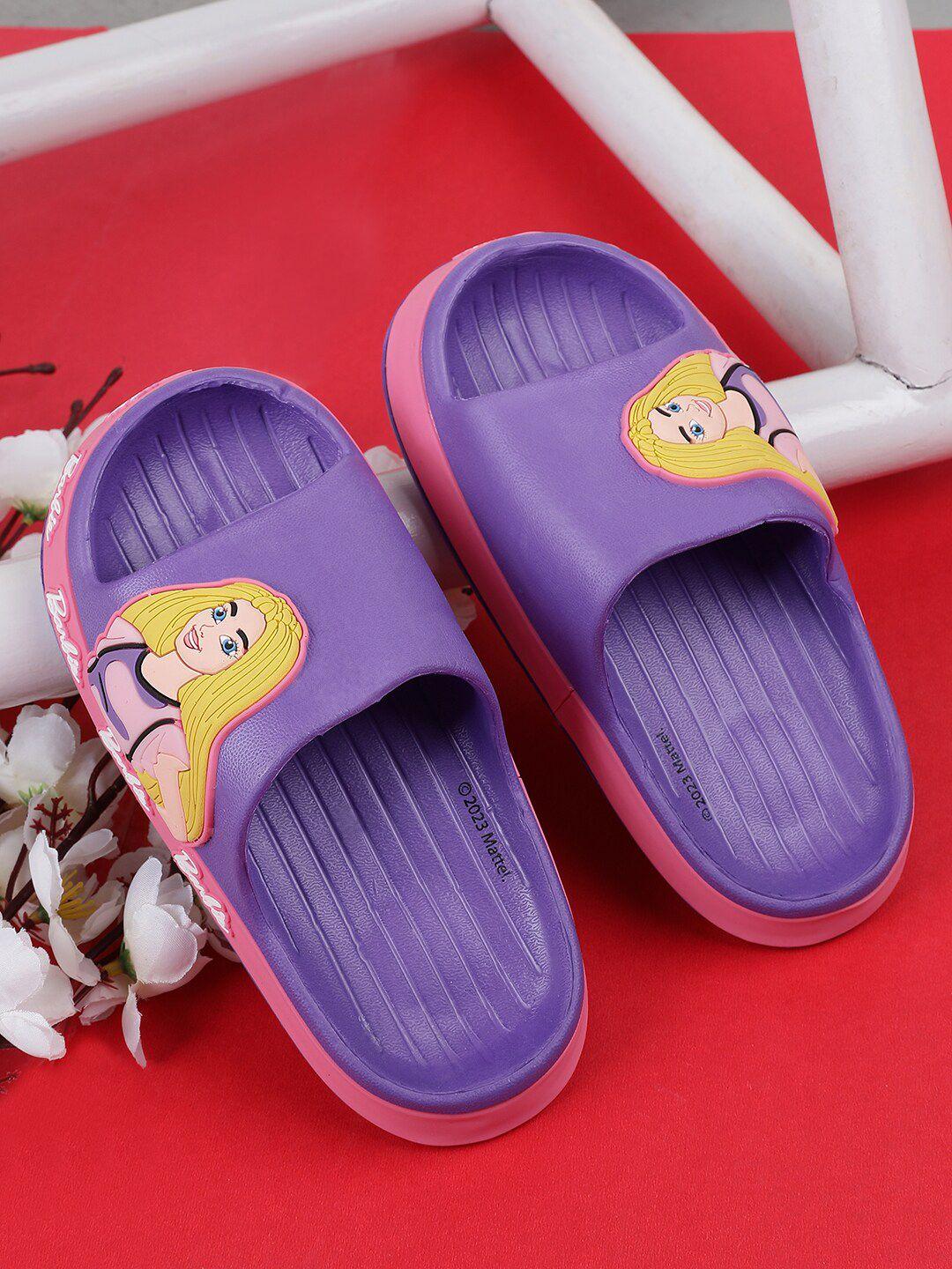 kids ville girls barbie printed sliders