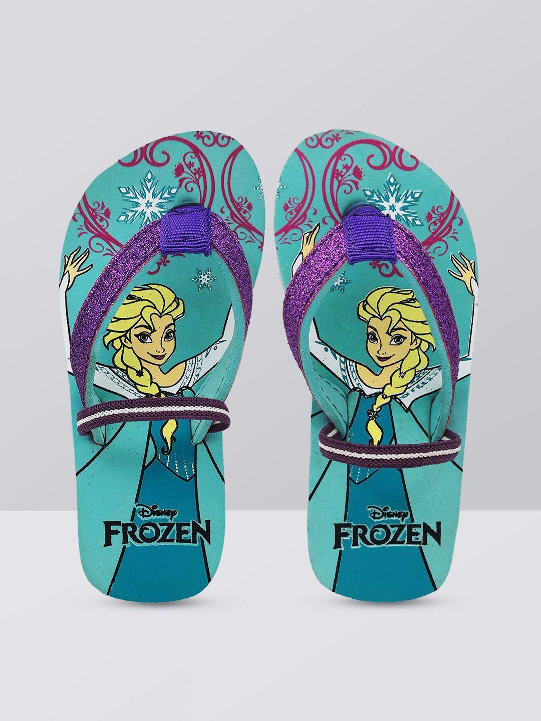 kids ville girls frozen printed thongs flip flops