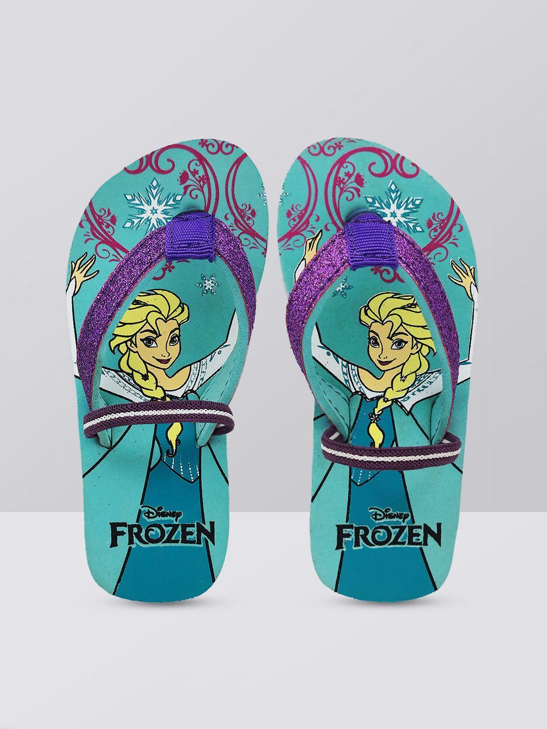 kids ville girls frozen screen printed thong flip-flops