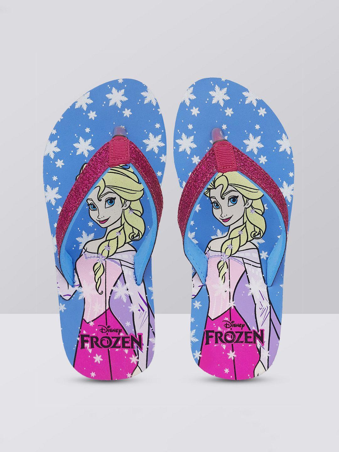 kids ville girls frozen screen printed thong flip-flops