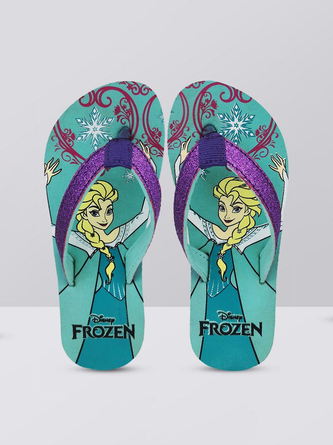 kids ville girls frozen screen printed thong flip-flops