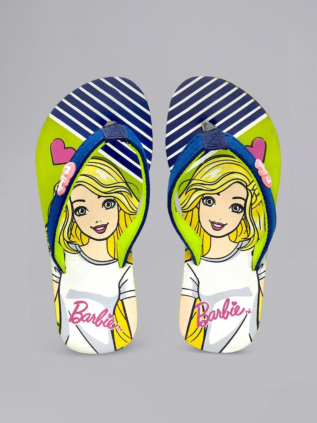 kids ville girls green barbie featured flipflops