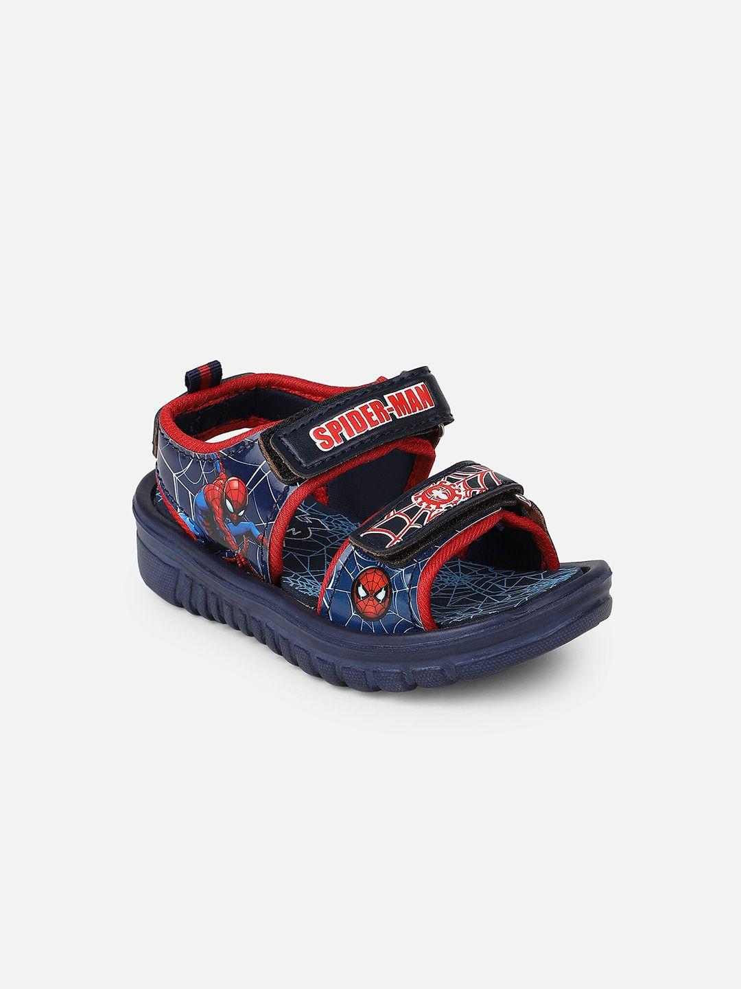kids ville spiderman featured boys navy blue & red comfort sandals