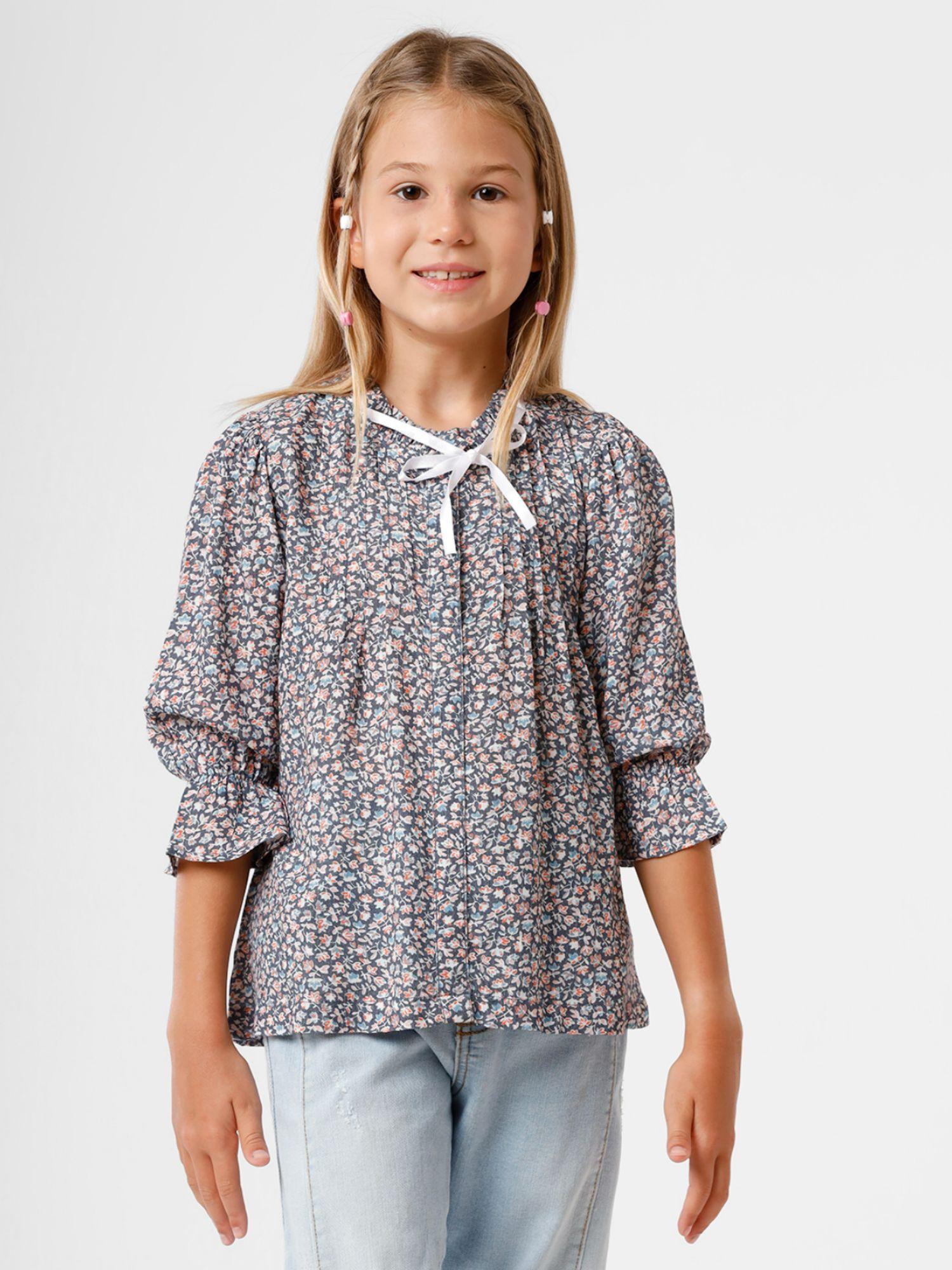 kids wear girls top - blue