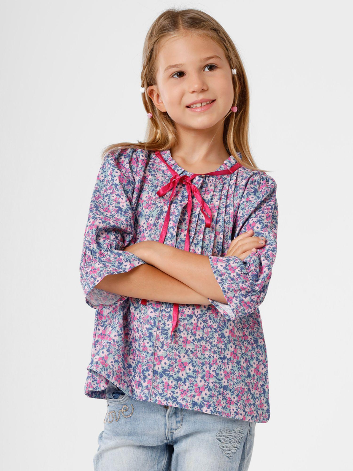 kids wear girls top - blue