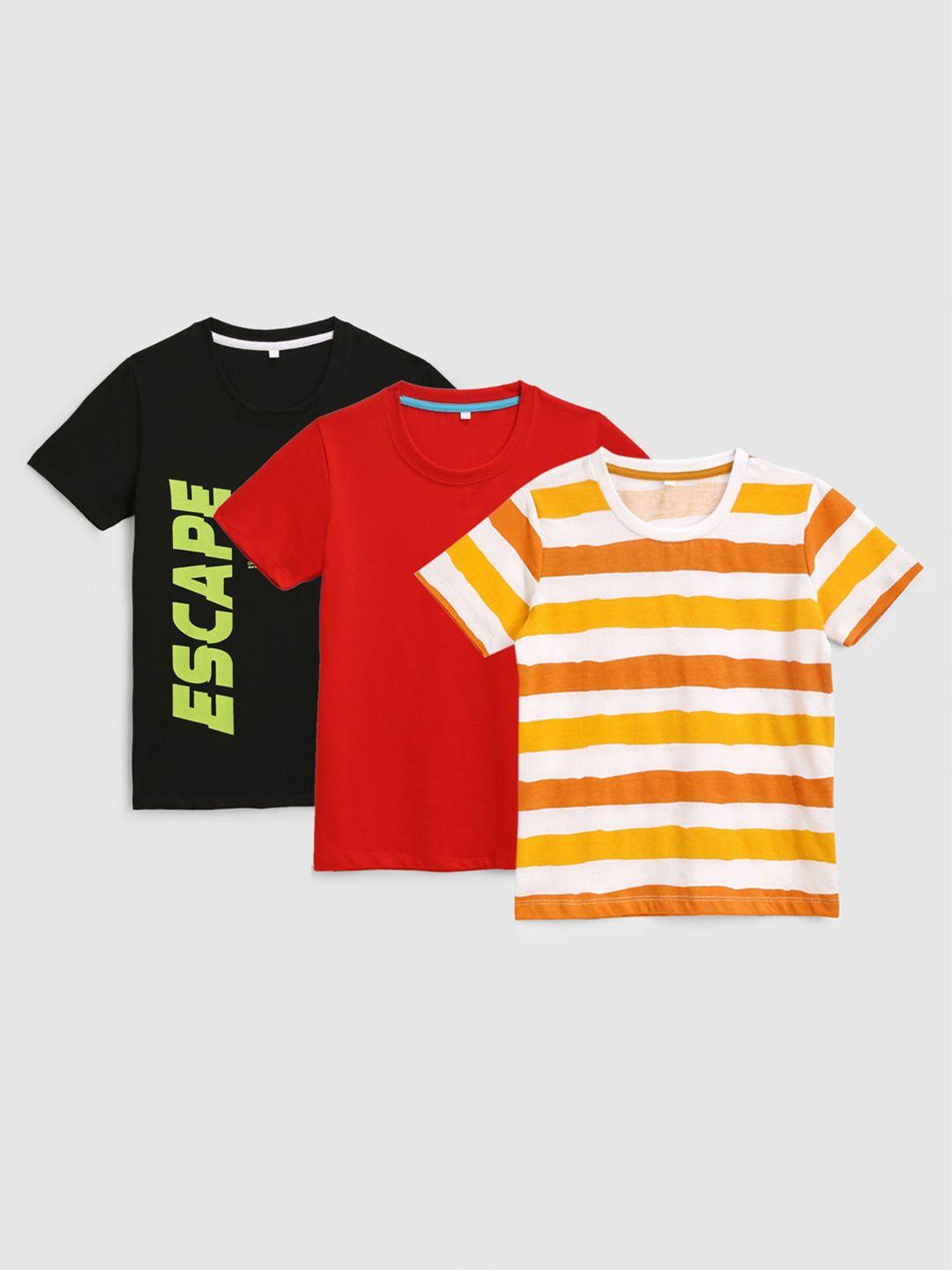 kidscraft boys pack of 3 printed t-shirts