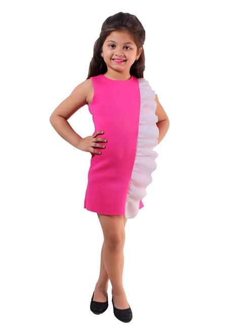 kidsdew kids fuchsia pink solid dress