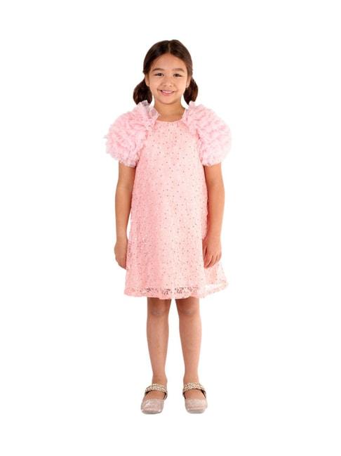 kidsdew kids peach embroidered dress
