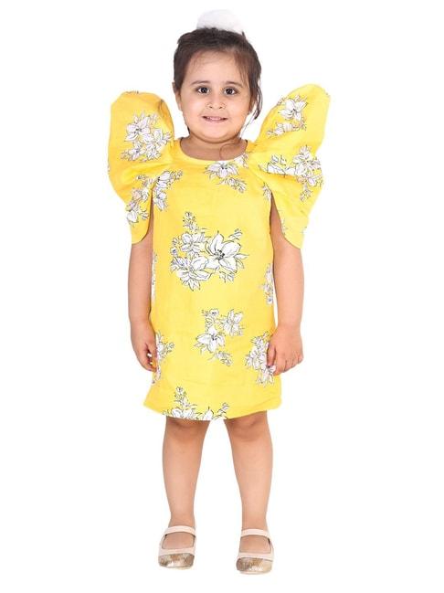 kidsdew kids yellow floral print dress