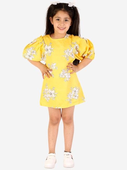 kidsdew kids yellow floral print dress