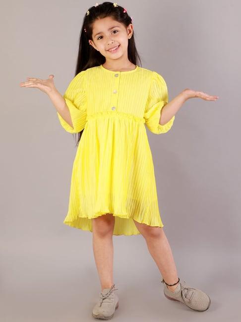 kidsdew yellow regular fit dress