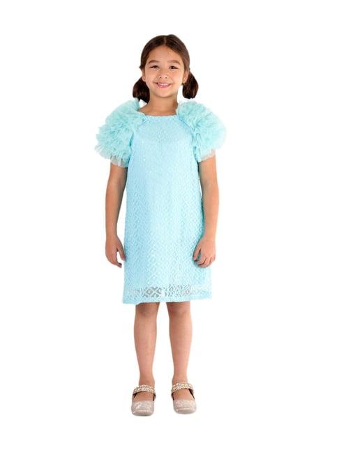 kidsdew kids blue embroidered dress