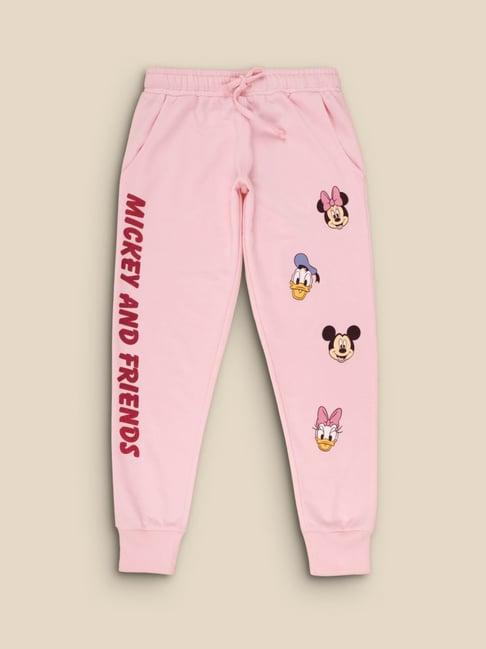 kidsville baby pink printed joggers