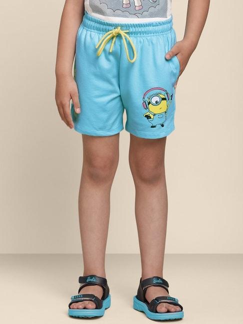 kidsville blue printed minions shorts