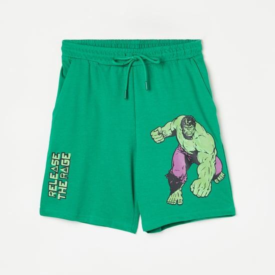 kidsville boys hulk printed elasticated shorts