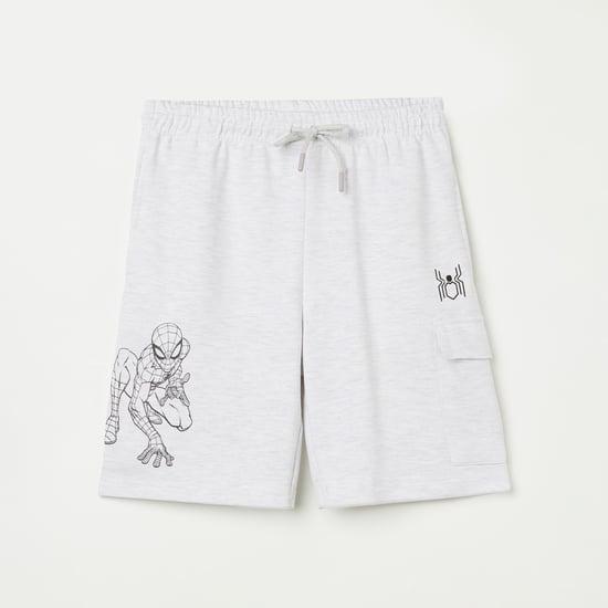 kidsville boys spiderman print casual shorts